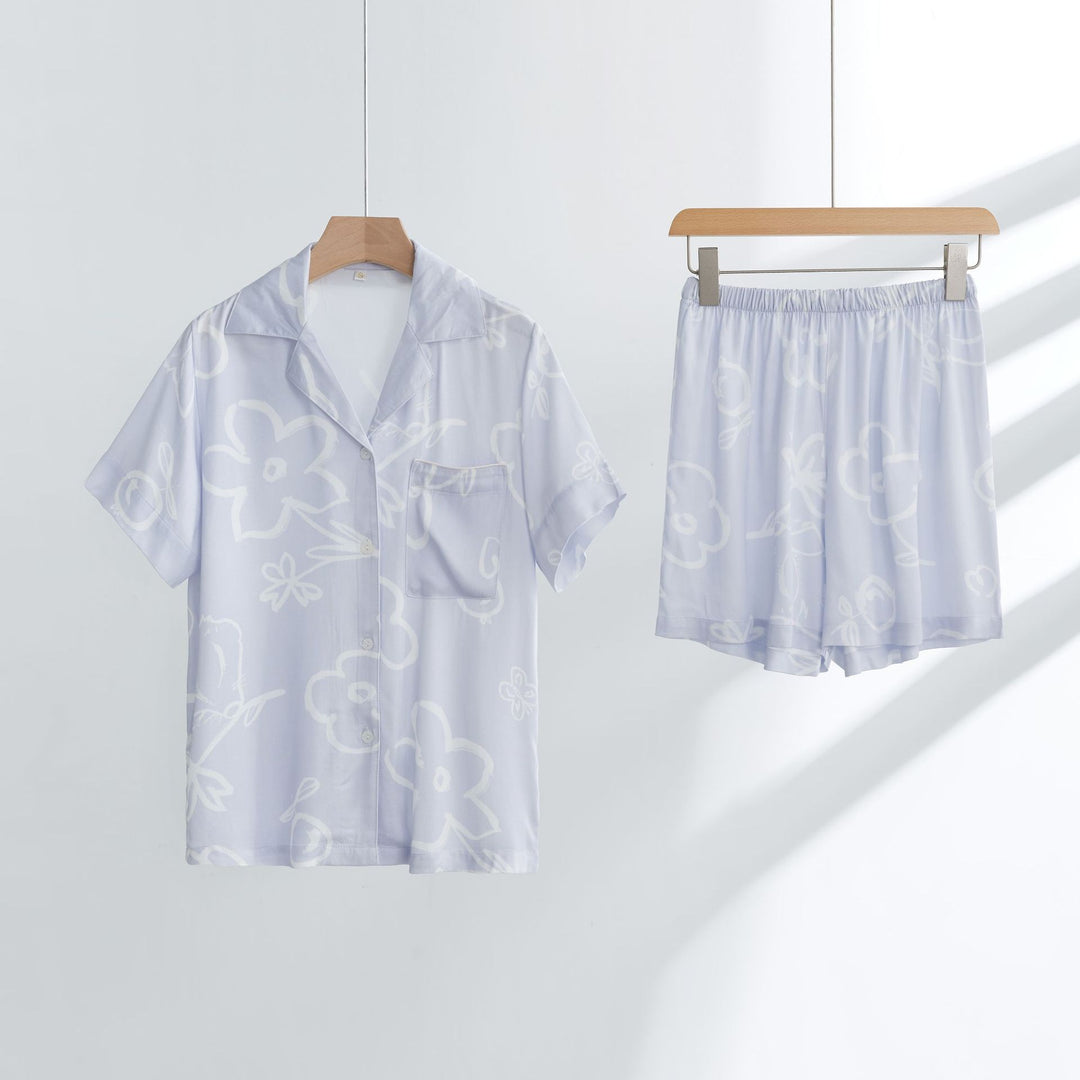 Dame elegant pyjamasæt med blomsterdesign og behagelig pasform Stilla