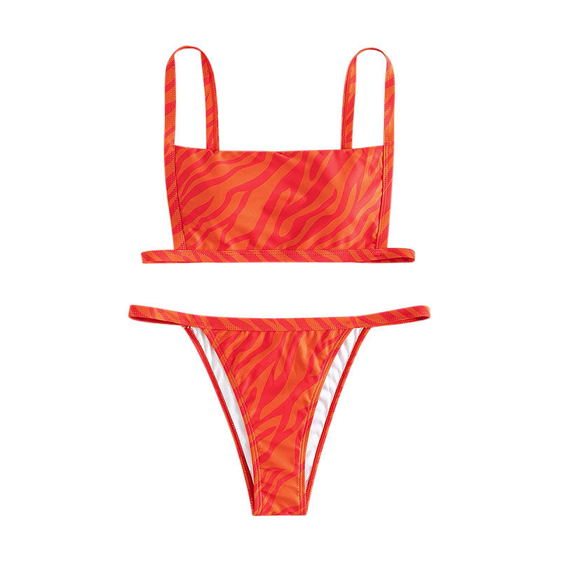 Dame bikini sæt med trendy snit og spændende leopardmønster Skovae