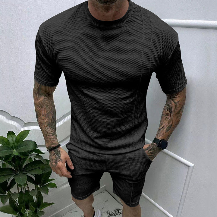 Herrer Sportsligt Kortærmet Outfit med struktureret Design Stilla