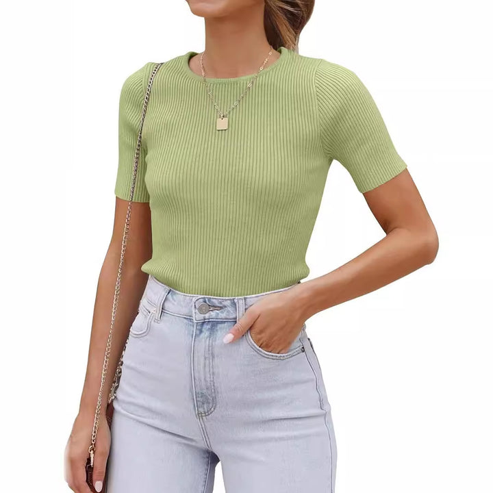 Dame figursyet Premium Rib T-shirt Stilla