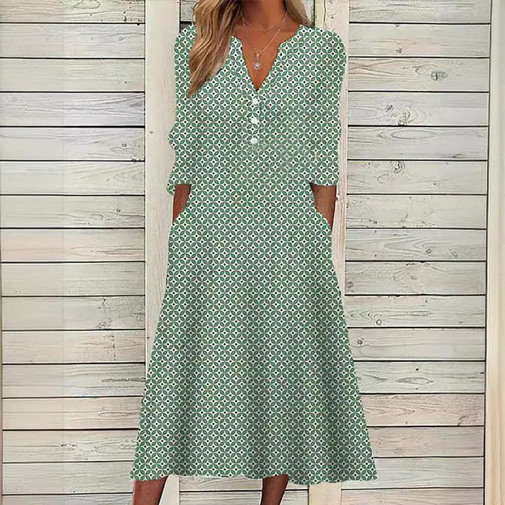 Dame Midikjole med elegant mønster Stilla