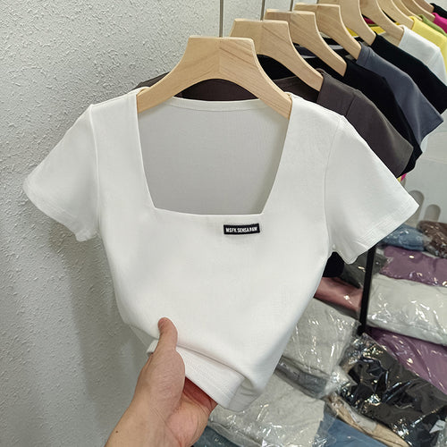 Femme Kvadrat-Udskæring Tætsiddende T-shirt Stilla