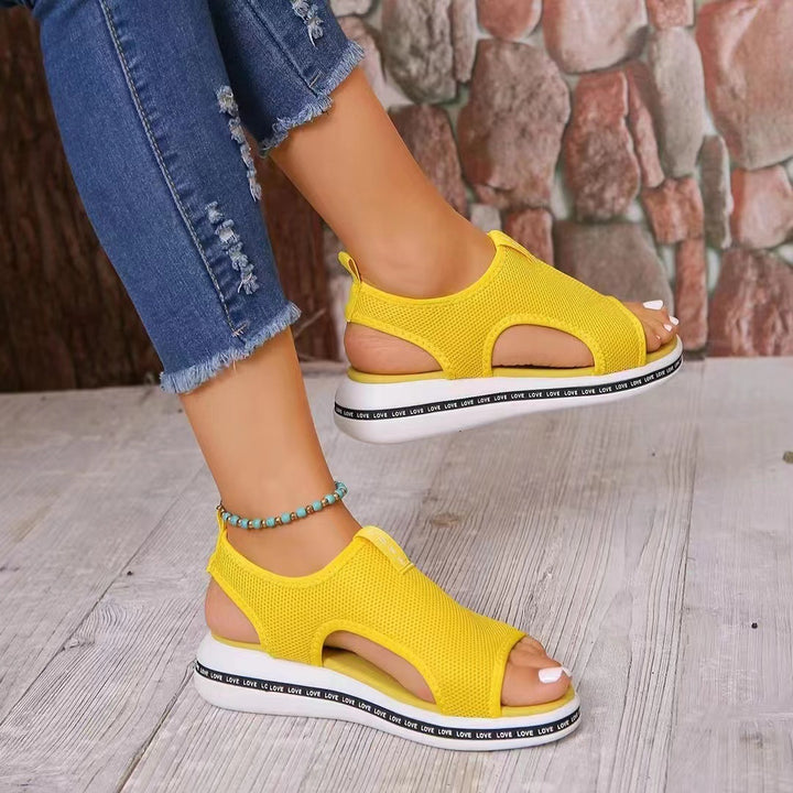 Dame Åndbare Slip-On Sandaler med åben Design Stilla