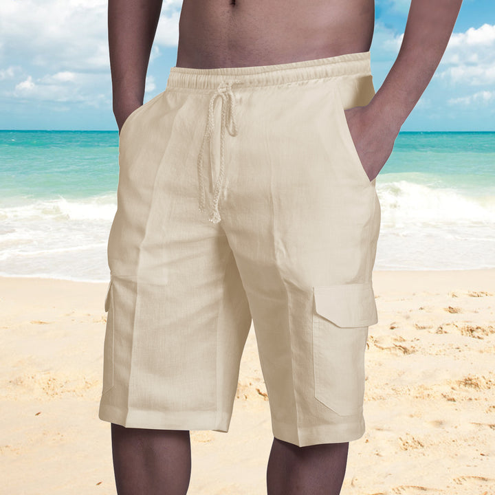 Herren Cargo-Shorts i let linnestof Stilla