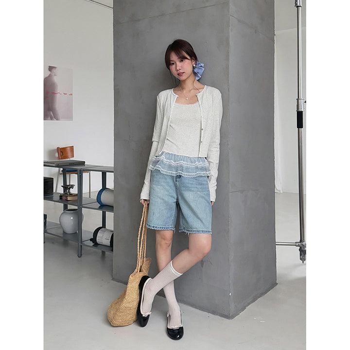 Damer casual jeansshorts med bred pasform og moderne elementer Stilla