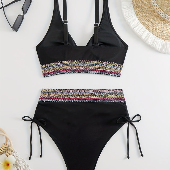 Dame Højtaljet Bestående Broderet Bikini-Sæt Stilla