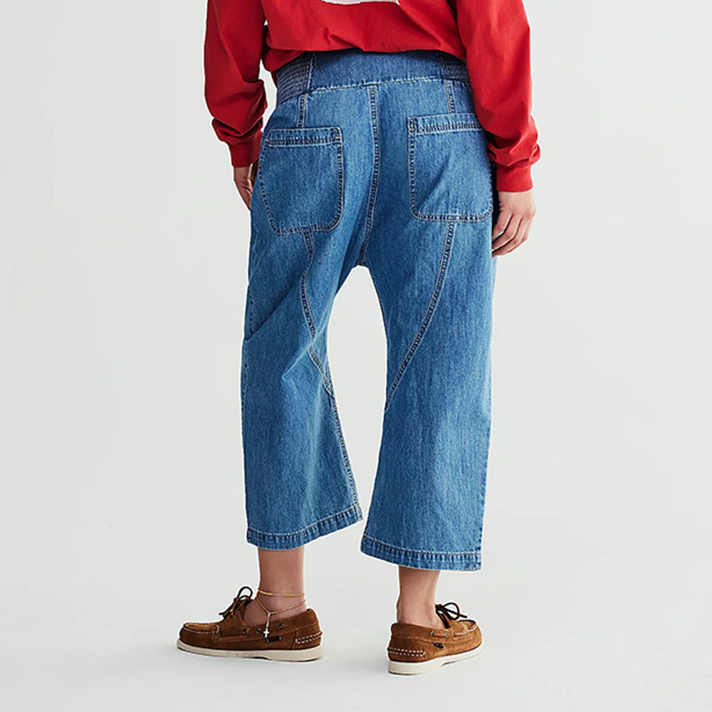 Dame Baggy Jeans med høj talje og sidelommer Stilla