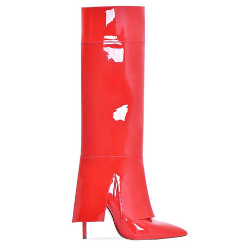 Femme Over-knæet Glinsende Stiletto Støvler Stilla 1749742256