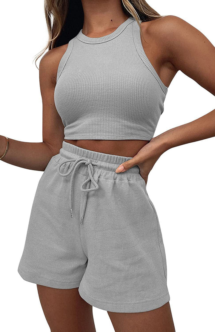 Stilla | Fashionable Casual Kort Ærmeløs To-delt Sæt