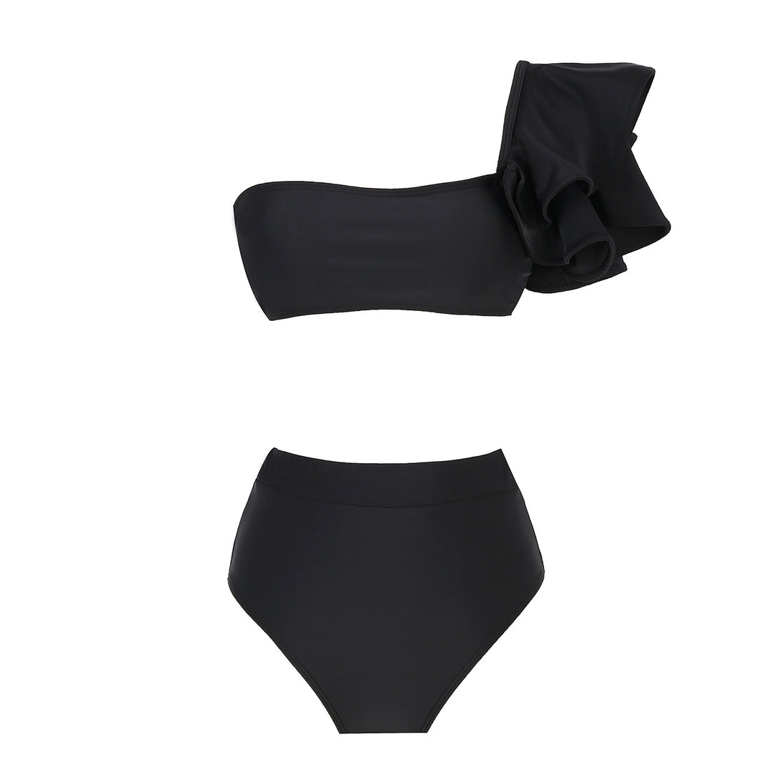 Dame bikini-sæt med asymmetrisk top og høj talje Stilla