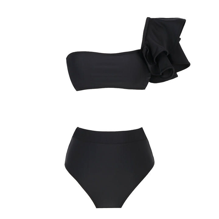 Dame bikini-sæt med asymmetrisk top og høj talje Stilla