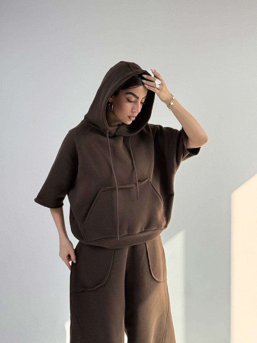 Kvinder Oversized Hætte sweater med Kænguru Lomme og Elastisk Bund Skovae