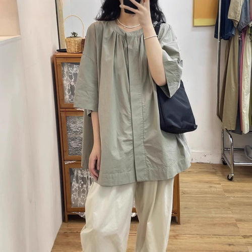 Femme Oversized Casual Bomuldsbluse Stilla
