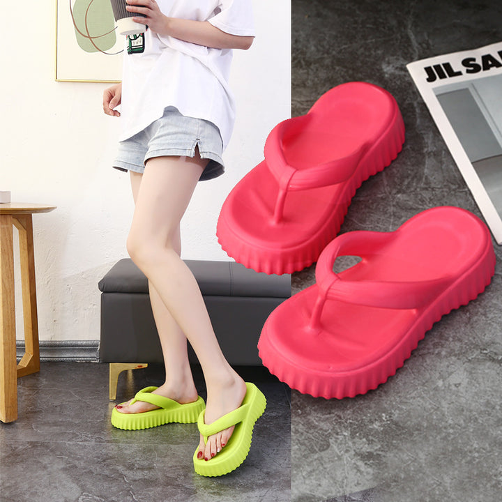 Dame Plattform Flip-Flops med skridsikker sål og ergonomisk design Stilla