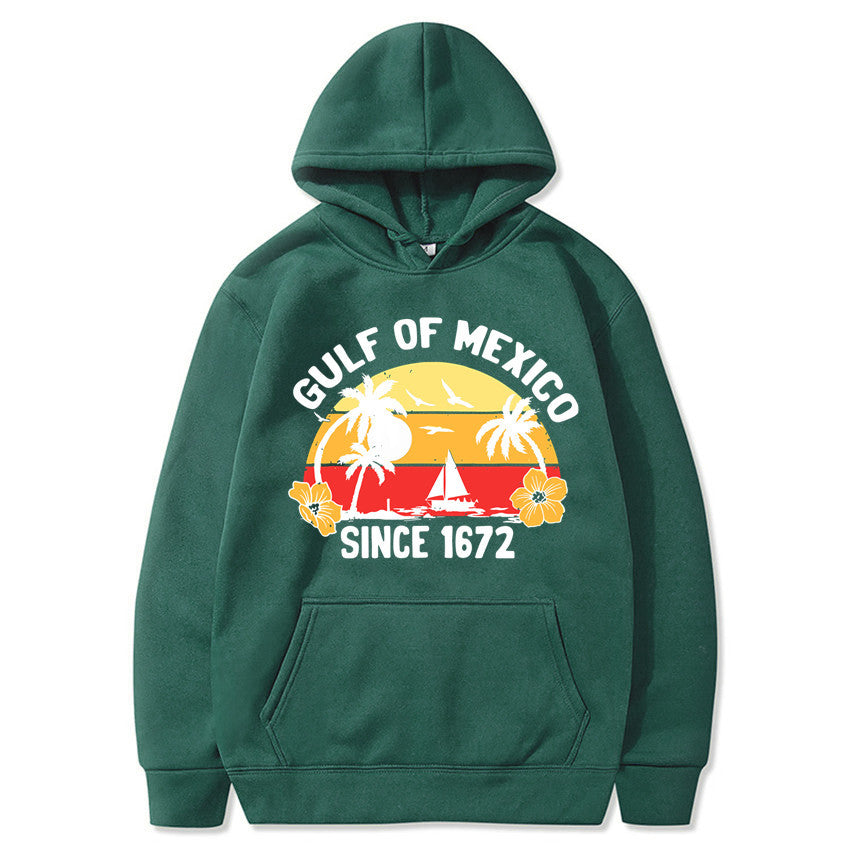 Dame hoodie med kreativt strandmotiver og højkvalitetsstof Skovae