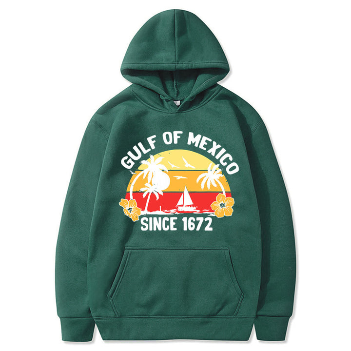 Dame hoodie med kreativt strandmotiver og højkvalitetsstof Skovae