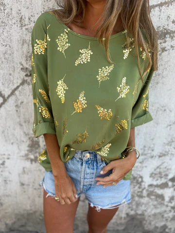 Dame Let bluse med pailletdetaljer Stilla