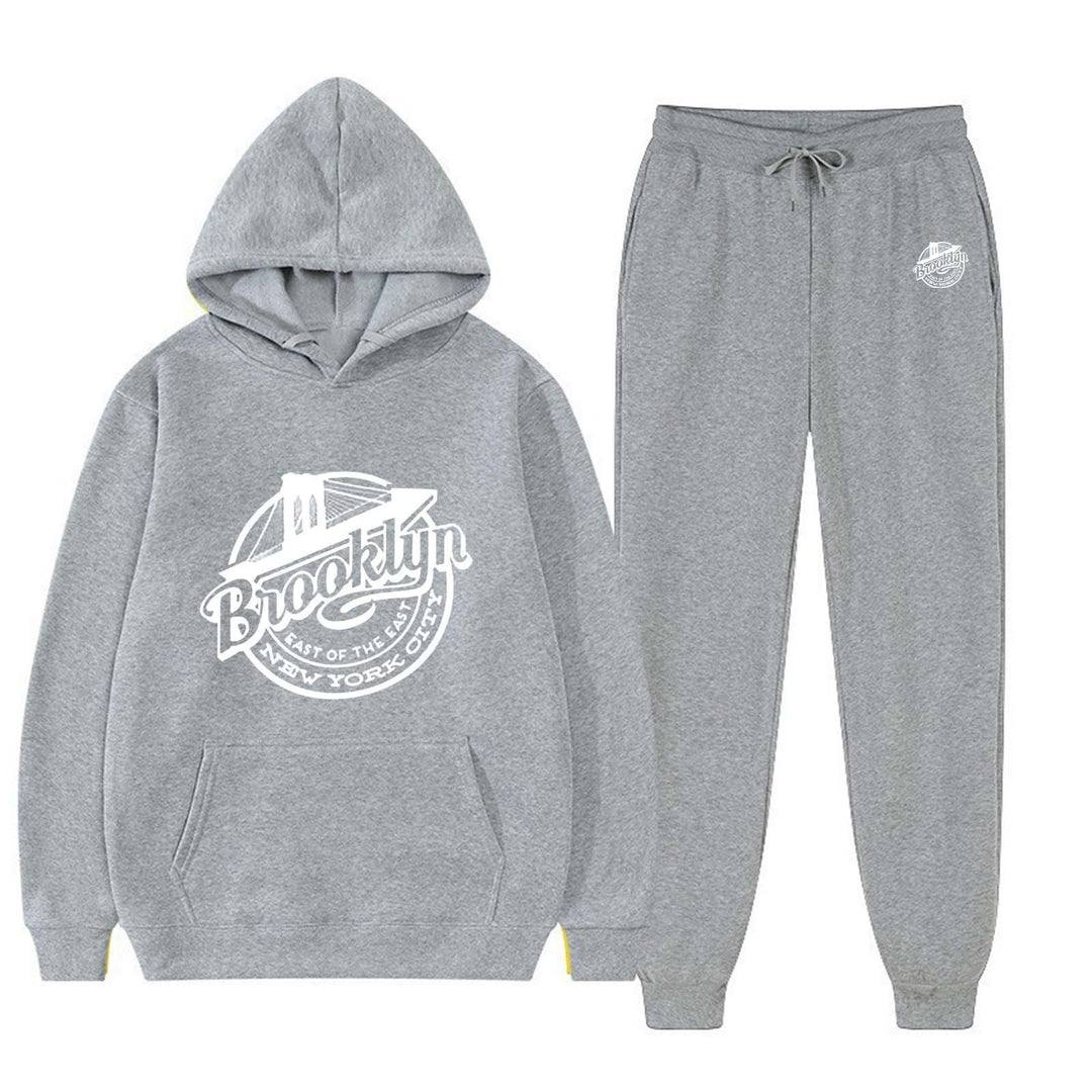 Kvinders fritids sweat suit med stilfuld Brooklyn print Skovae