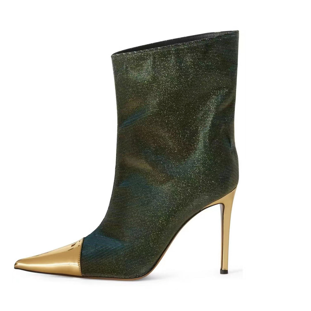 Femme Metallic Spids-Toe Støvletter Stilla
