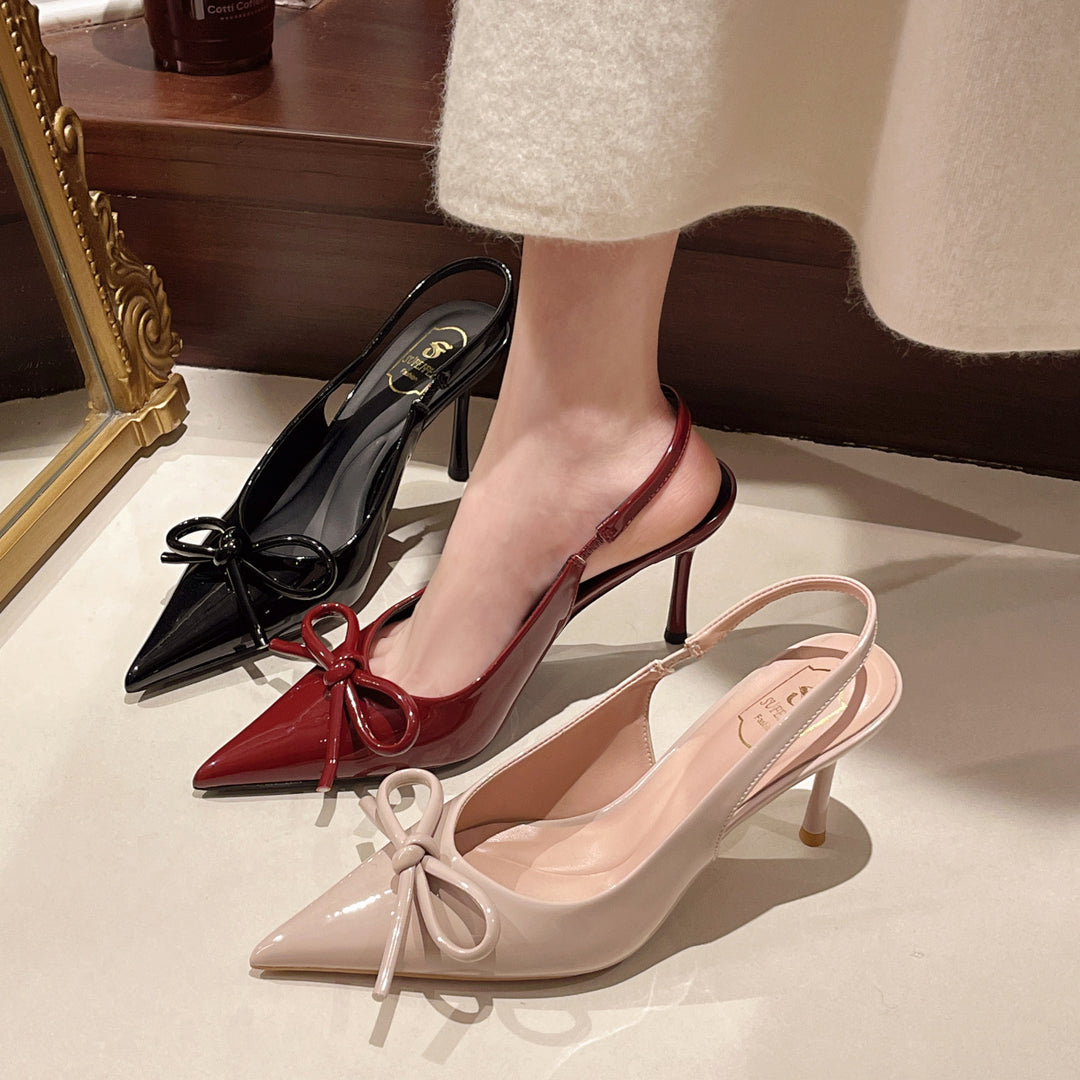 Dame elegante Slingback High Heels med sløjfeaccent Stilla