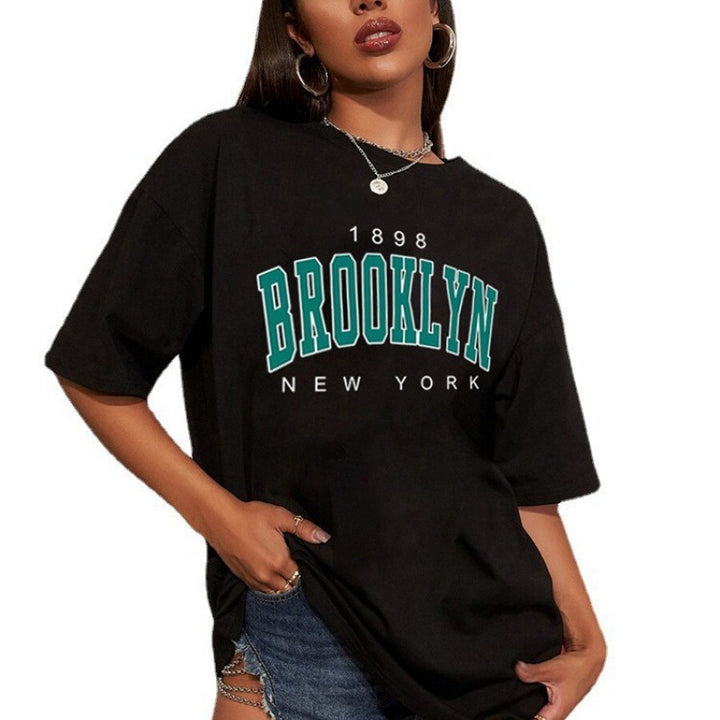 Dame Oversized T-Shirt med iøjnefaldende Brooklyn-print og moderne snit Stilla