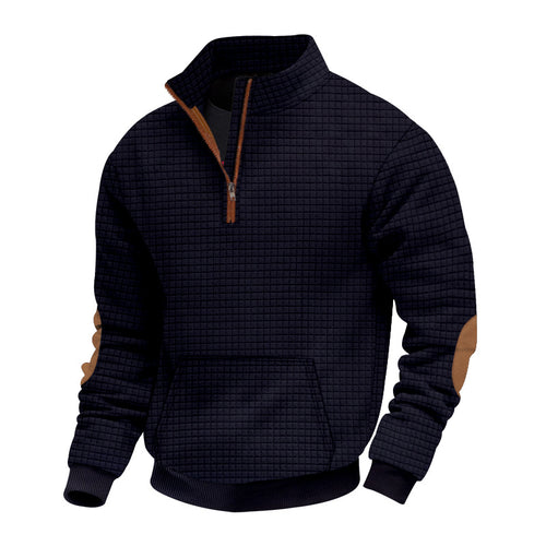Herrernes fleece-pullover med høj krave og praktisk lynlås Stilla