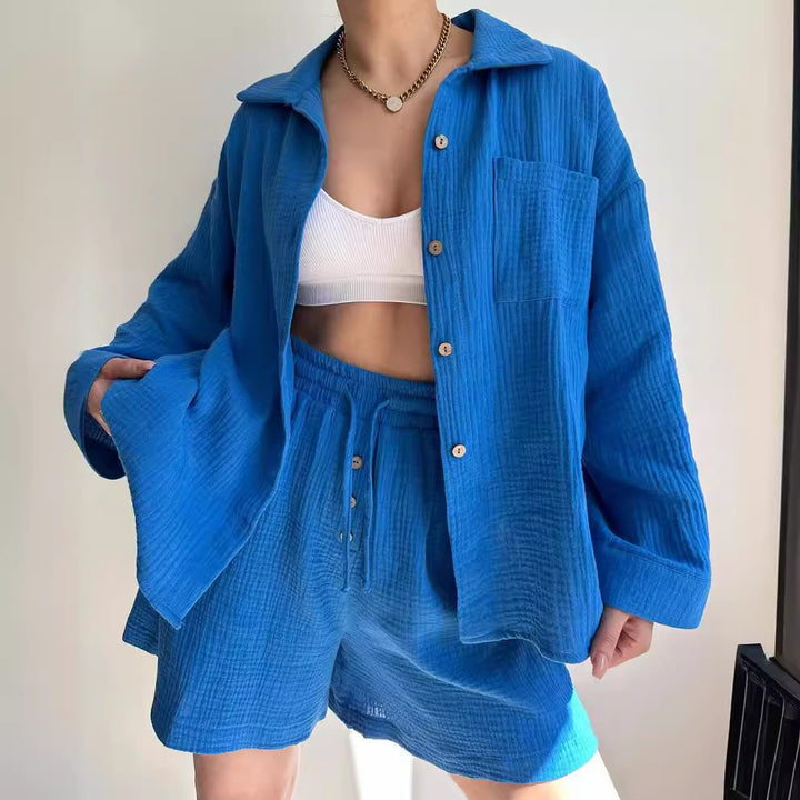 Dame leger oversized skjorte kjole sæt Stilla