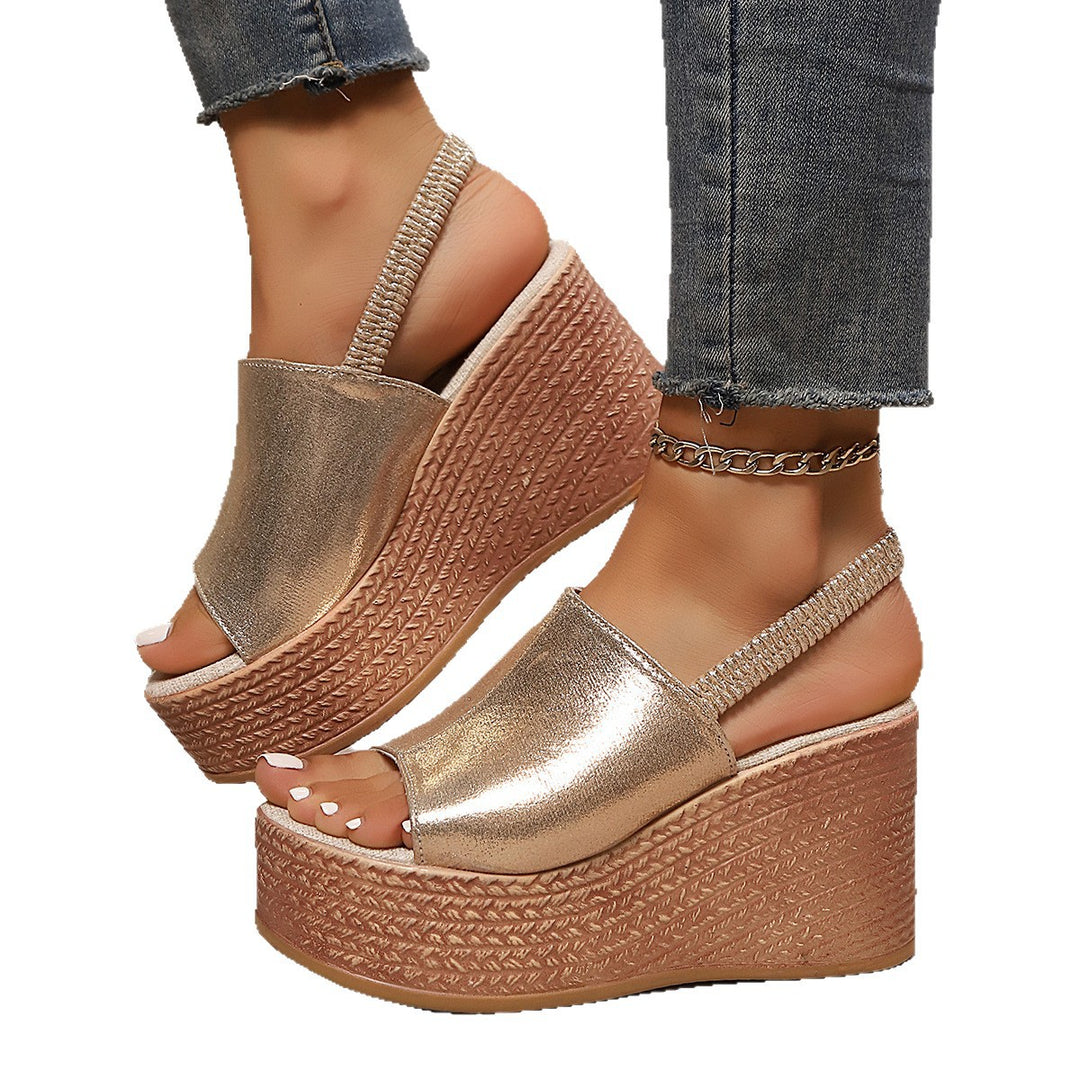 Dame Wedge-sandaler med skridsikker sål og flot sløjfeklæbning Stilla