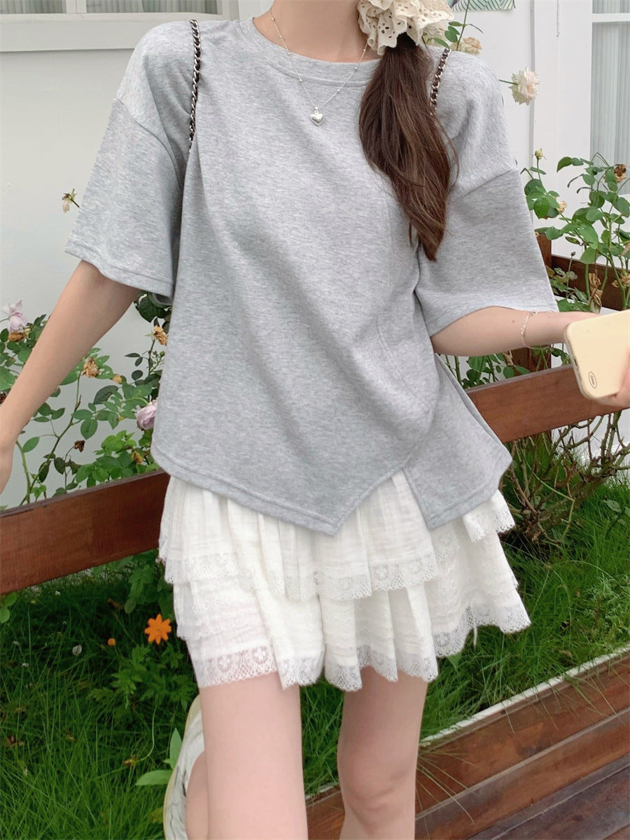 Damer Casual Oversized Kortærmet T-Shirt Stilla