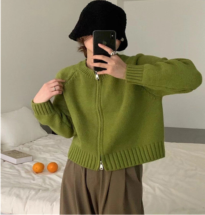 Femme Cozy Zip-Up Strikcardigan Stilla