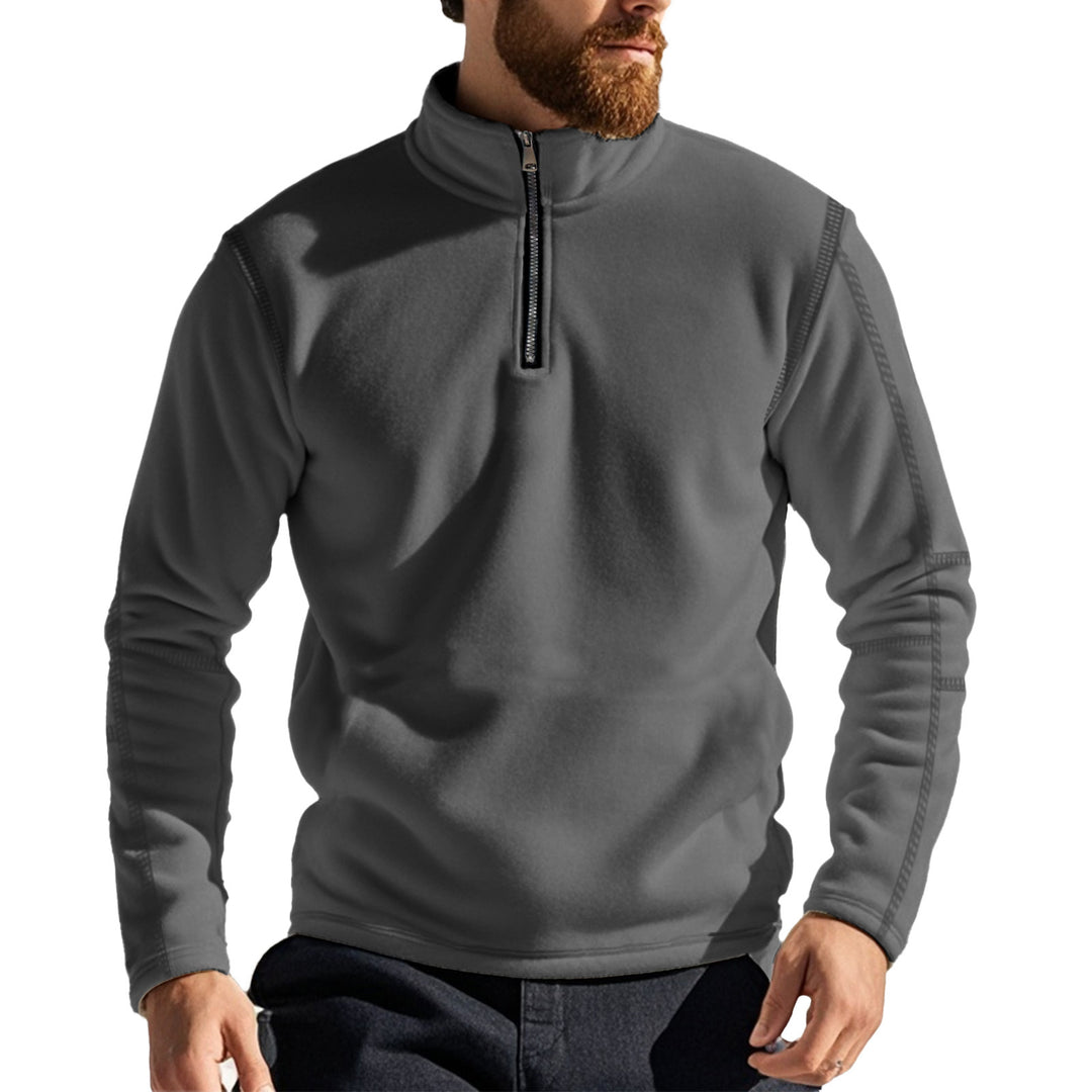 Herrer fleece-overdel med stående krave og lynlås Stilla
