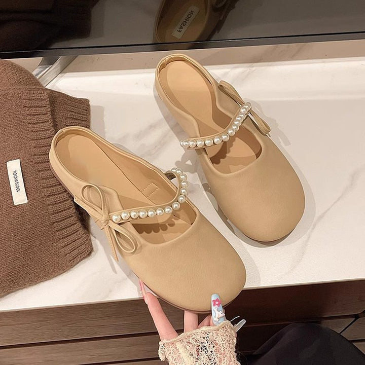 Dame Ballerinas med perleprydet remdesign og behagelig sål Stilla