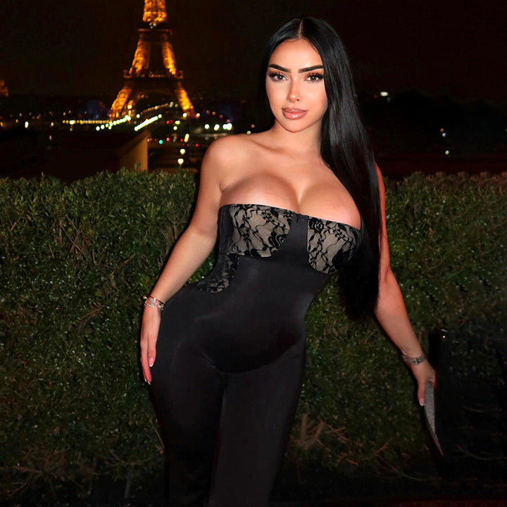 Femme Strapless Spids Bodysuit Jumpsuit Stilla
