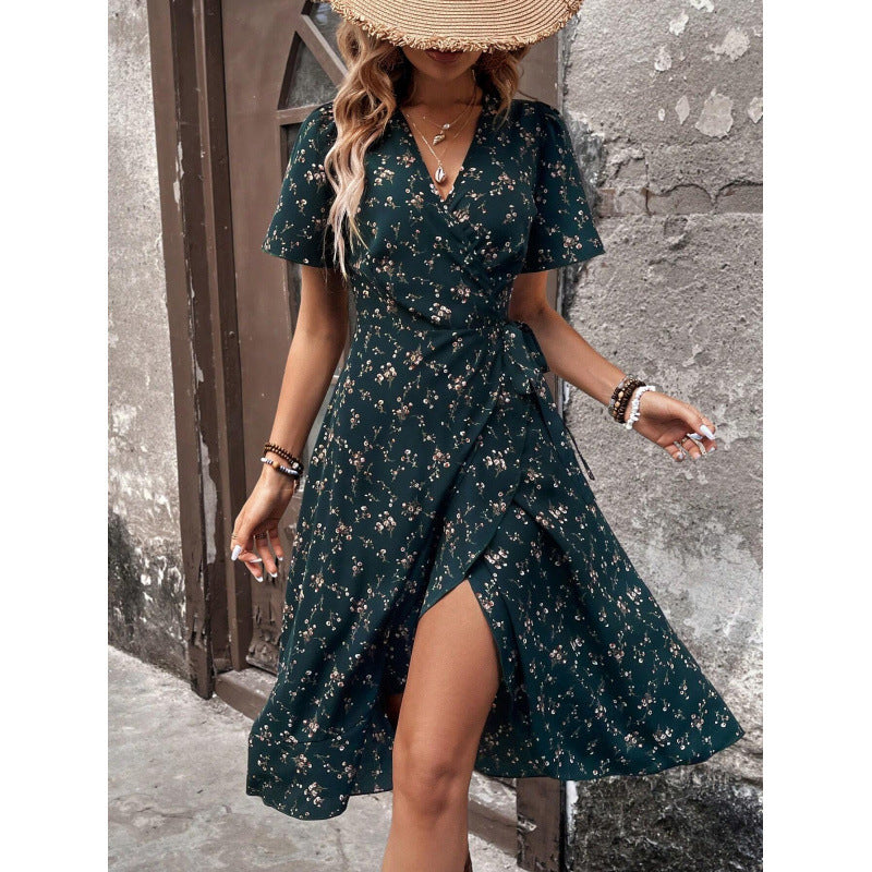 Dame Floral Wrap Maxikjole Stilla