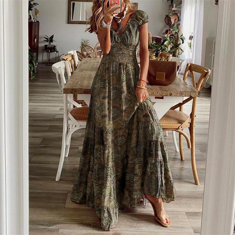 Dame Længde, floral Maxikjole med Ruffle detaljer Stilla