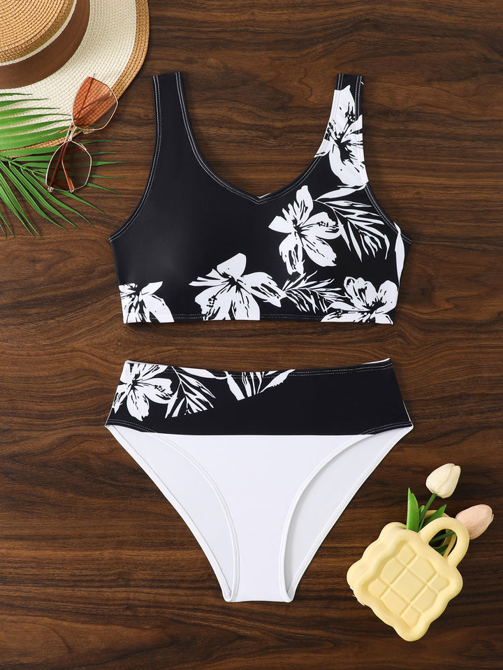 Dame Sportslig Bikini med blomstret design Skovae