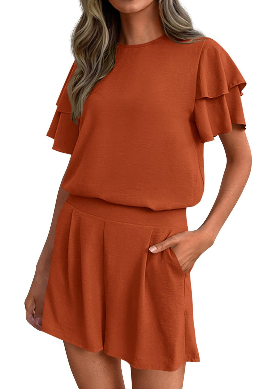 Damer Legende jumpsuit med ruffles detaljer og sidelommer Skovae