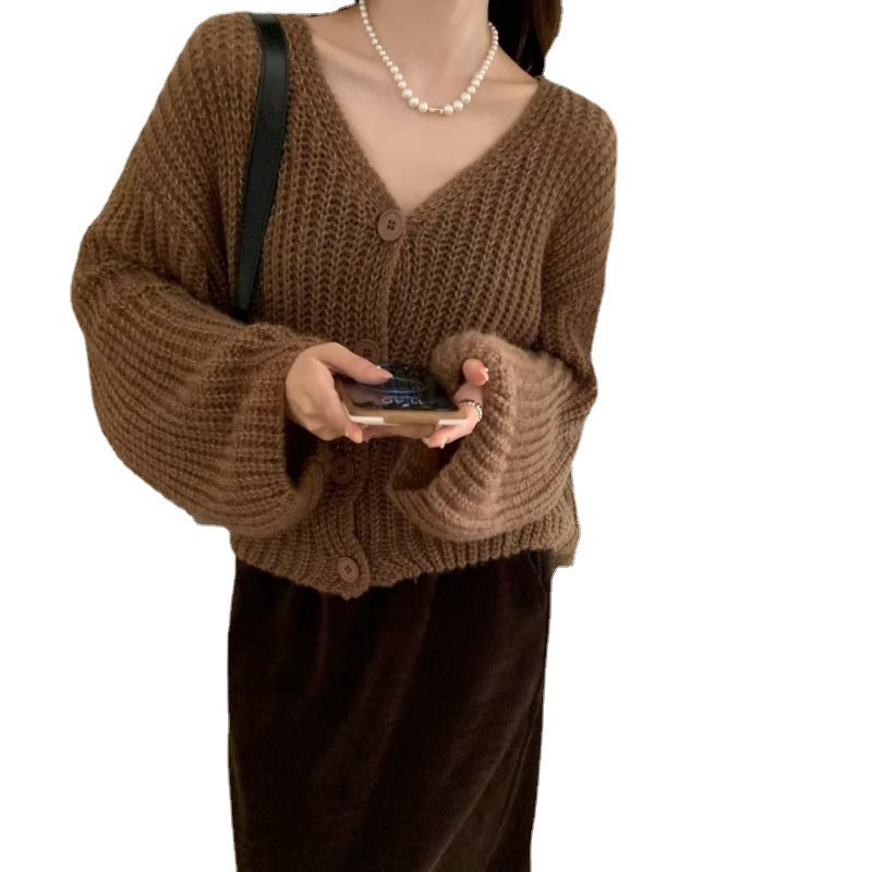 Kvinders casual cardigan lavet af chunky strik med praktiske knapper Stilla