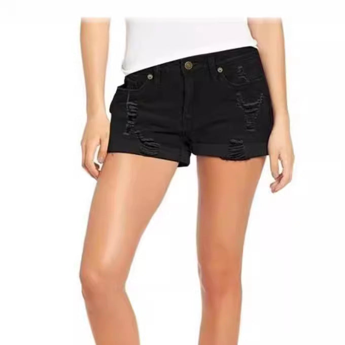 Dame Ripped Denim-Shorts med moderne design og afslappet snit Stilla