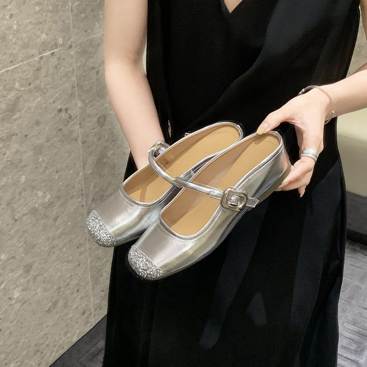 Damer Glimmer Bånd Ballerinas Stilla