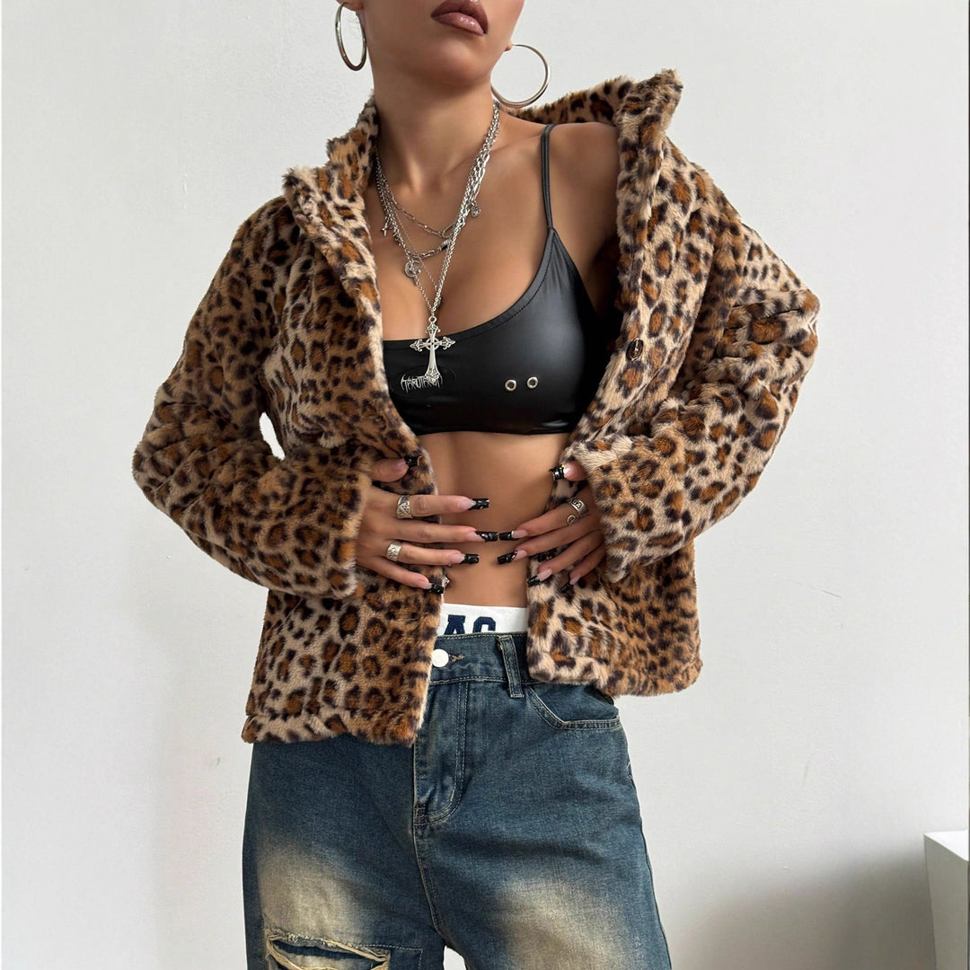Kvindelig elegant leopardprint blazerjakke Stilla
