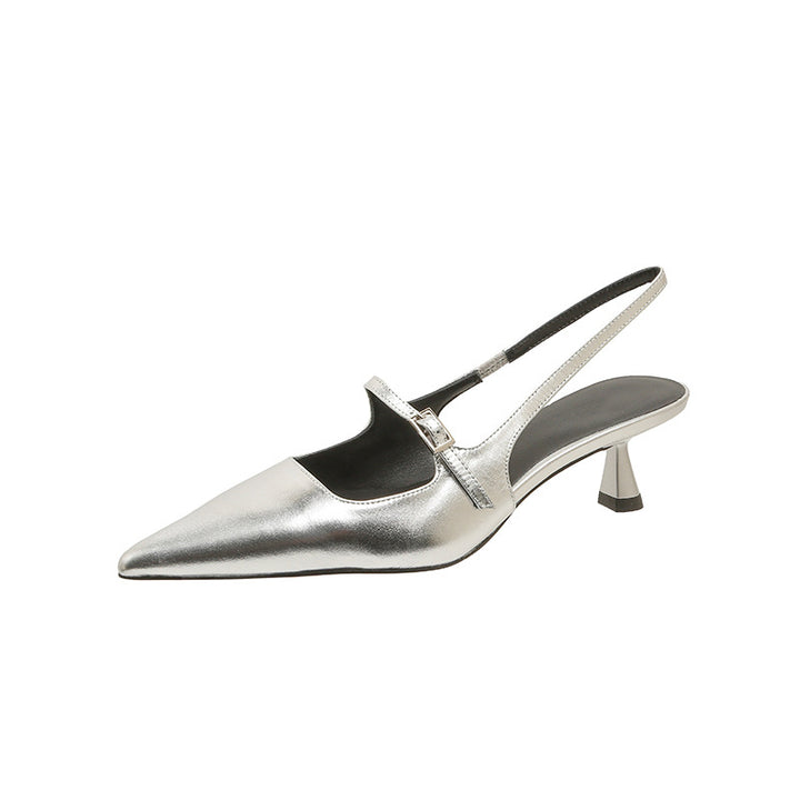 Dame Sleek Spids-Tådel med metallisk Finish Stilla