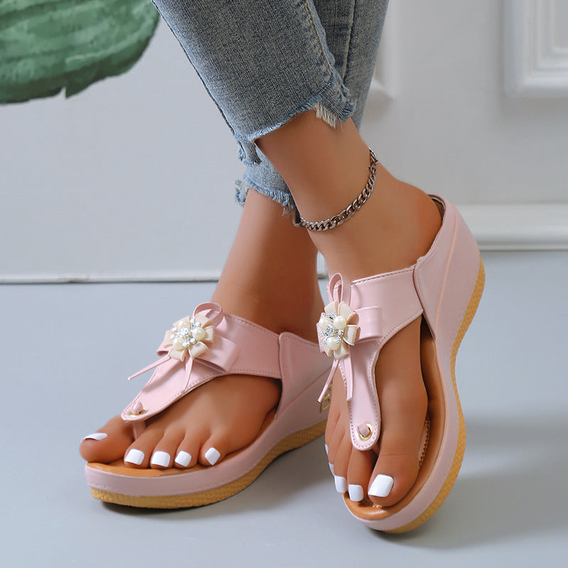 Dame Dekorative Sløjfe-Platform-Sandaler Stilla