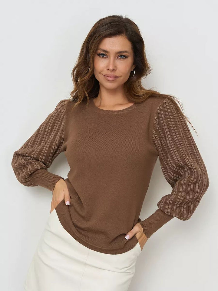 Dame Oversized Strik Pullover med dyb V-hals og afslappet snit Stilla