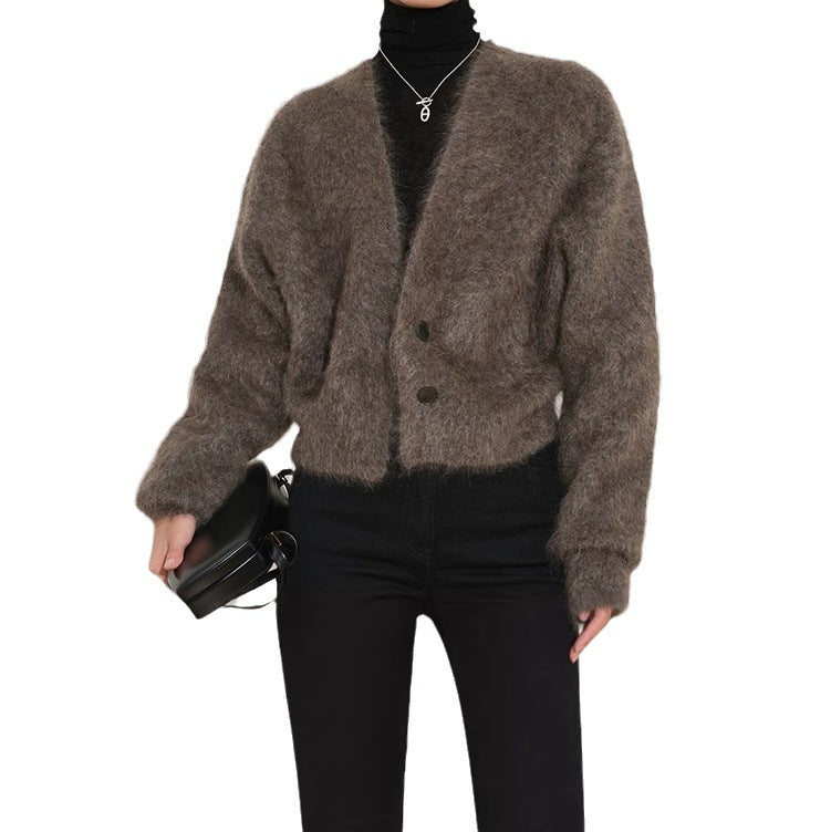 Femme Strukturstrik-Cardigan med elegant oversized-snit Stilla