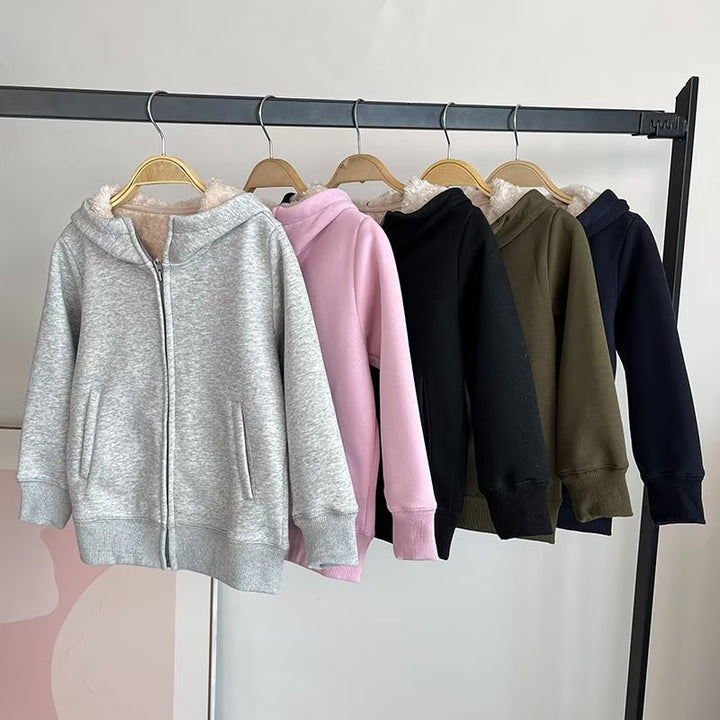 Kvinders hyggelige og varme hoodie jakke med fleeceforing Stilla