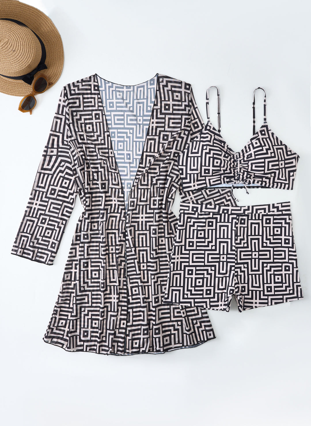 Dame Bikiniset med elegant indpakningskjole Stilla