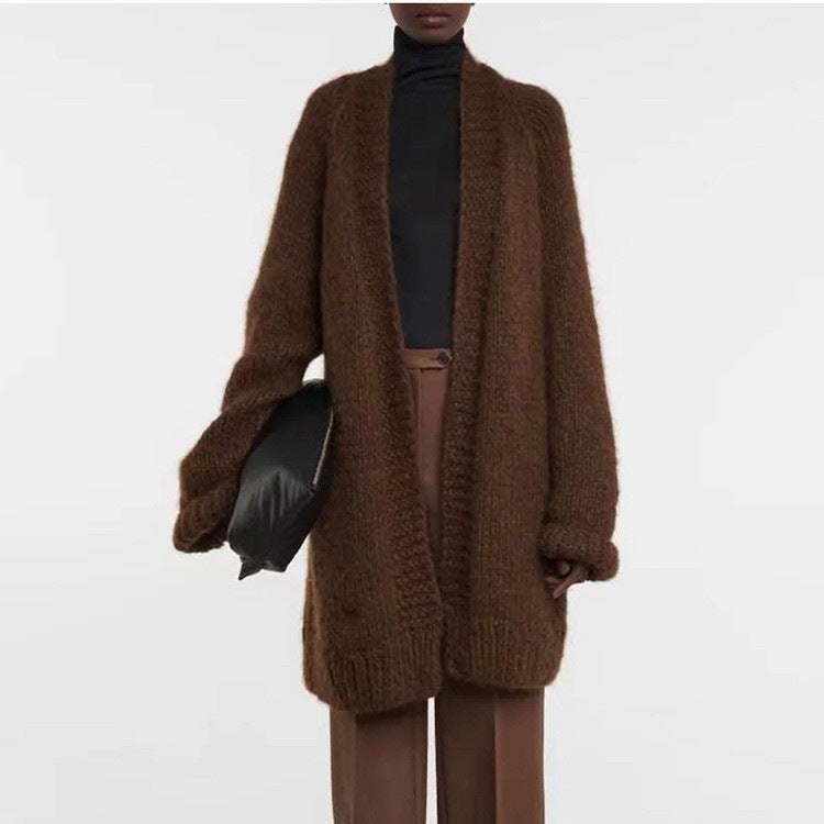 Kvinders hyggelige oversized strik cardigan Stilla