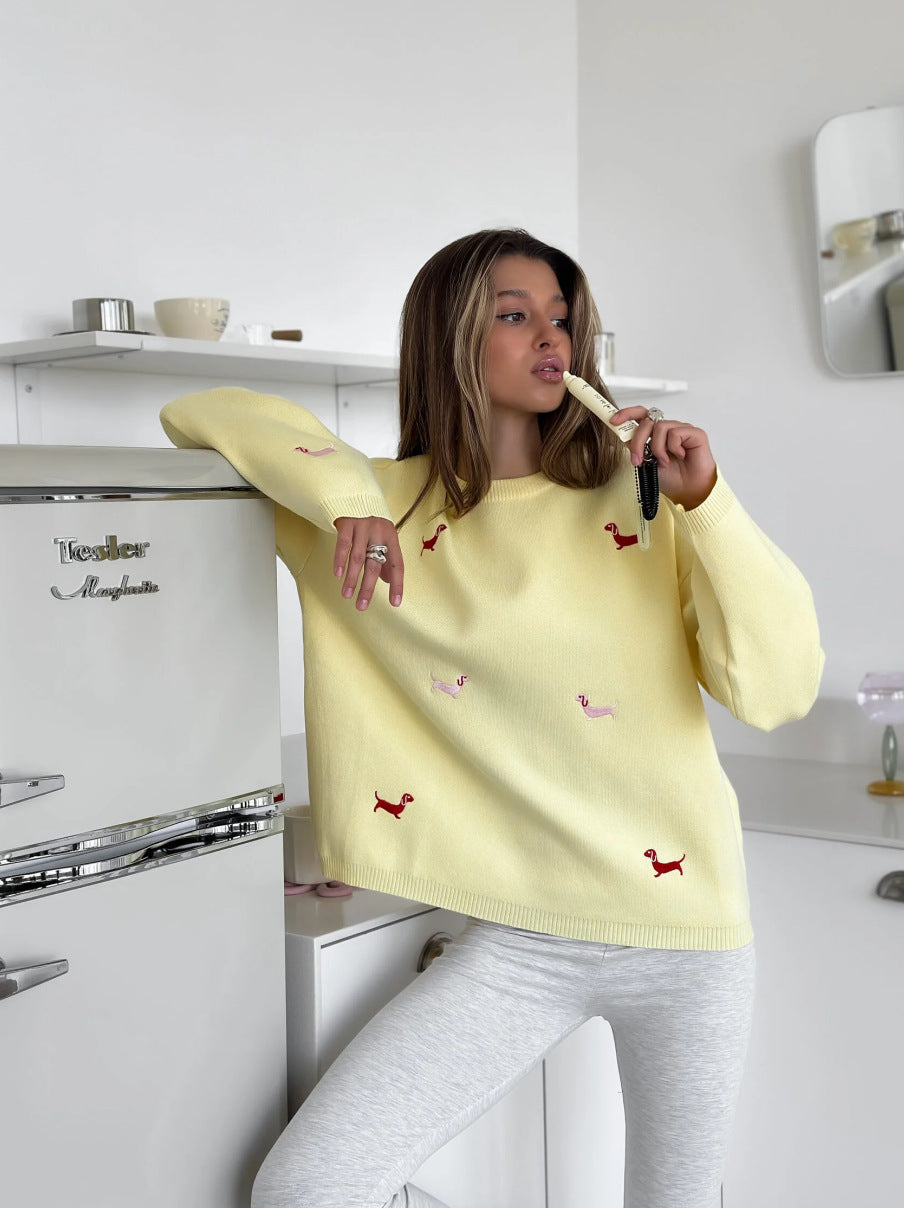 Kvindernes hyggelige sweatshirt med legende dyremotiv Stilla