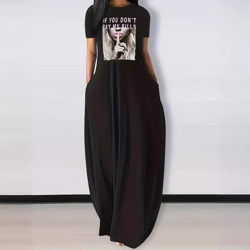 Damer Casual Maxikjole med Statement-Print Stilla
